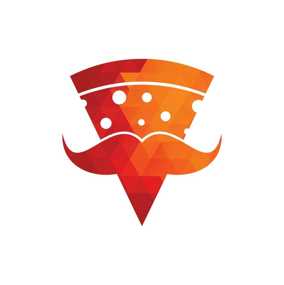 Pizza mustache logo design template. Mr Pizza logo design concept vector icon.
