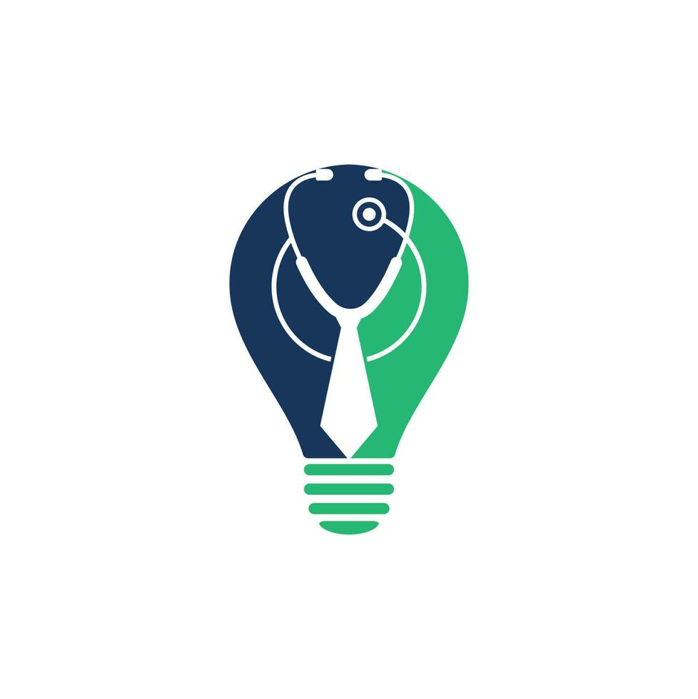 Medical job bulb shape logo design template. Medical jobs logo
