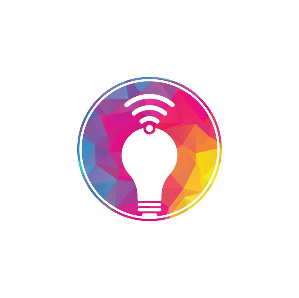 Wifi bulb logo vector design illustration. Lightbulb logo design combined with wifi symbol vector