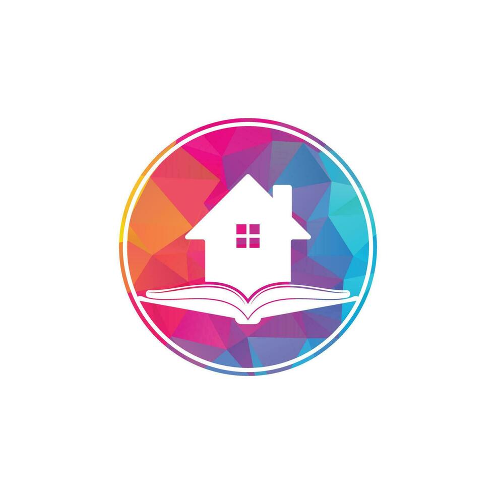 Book house logo design template. House and book logo vector icon