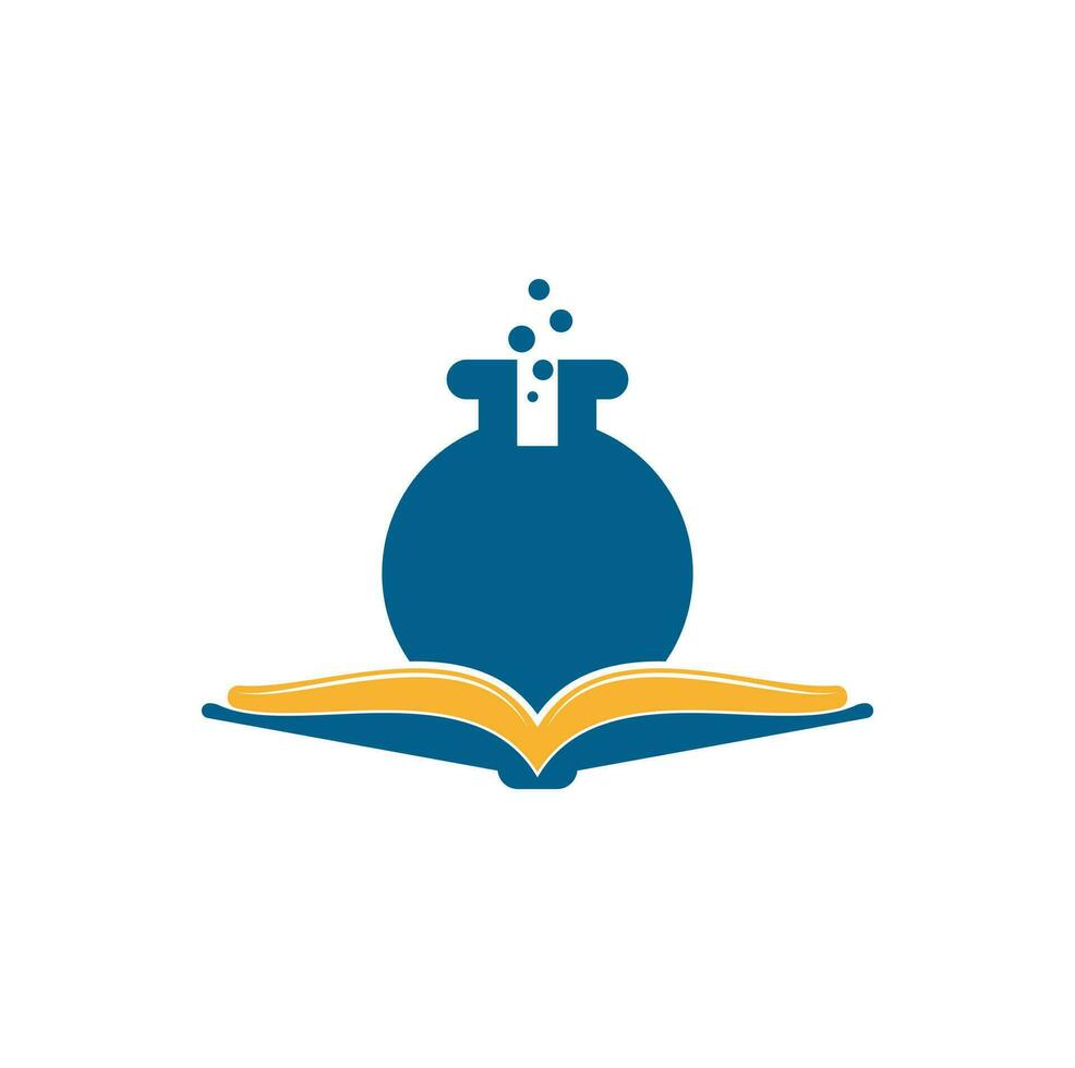 vector de diseño de plantilla de logotipo de laboratorio de libro. icono del logotipo de la ciencia del libro.