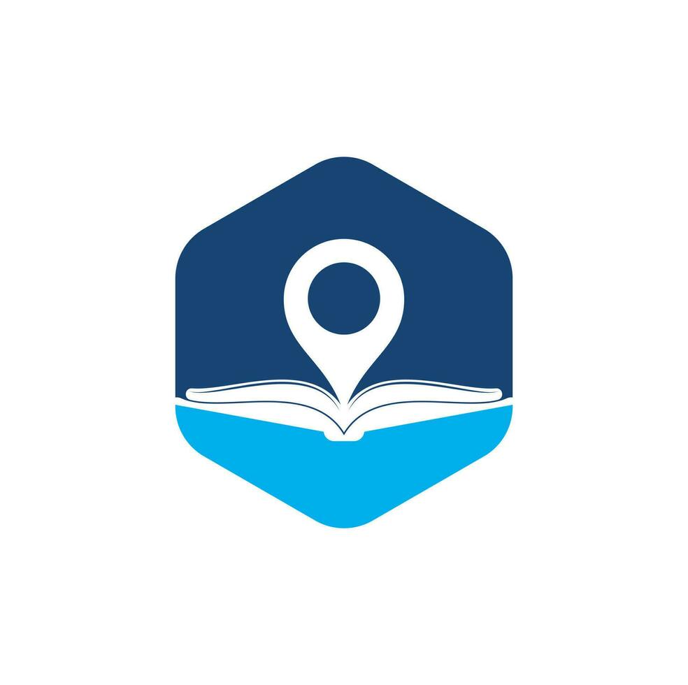 Book point logo design template. Education icon with pin combination. Concept of bookstore pointer symbol. vector