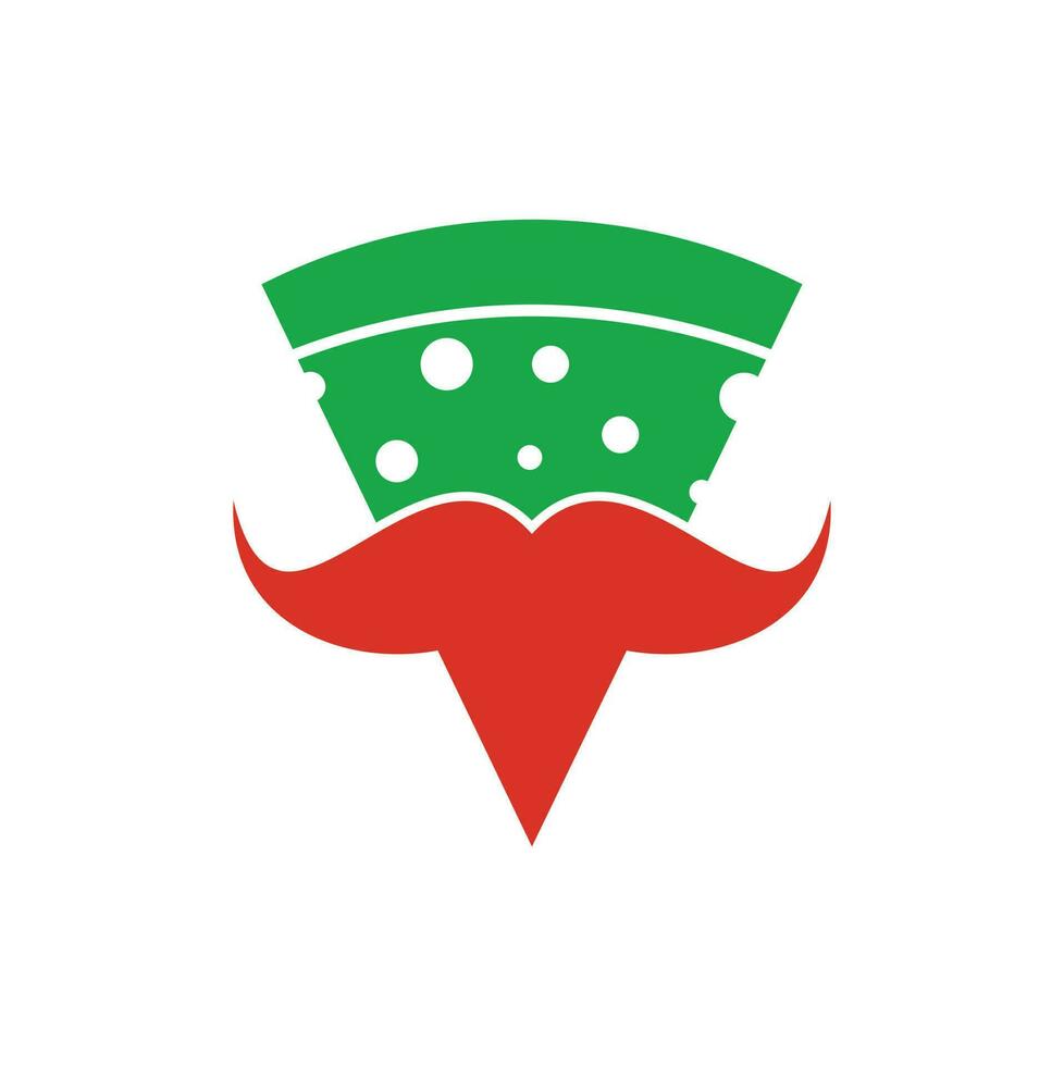 Pizza mustache logo design template. Mr Pizza logo design concept vector icon.