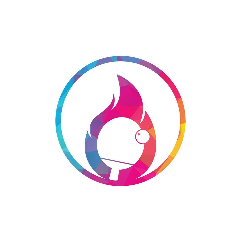 Fire and ping pong logo icon design template. Table tennis, ping pong vector icon.
