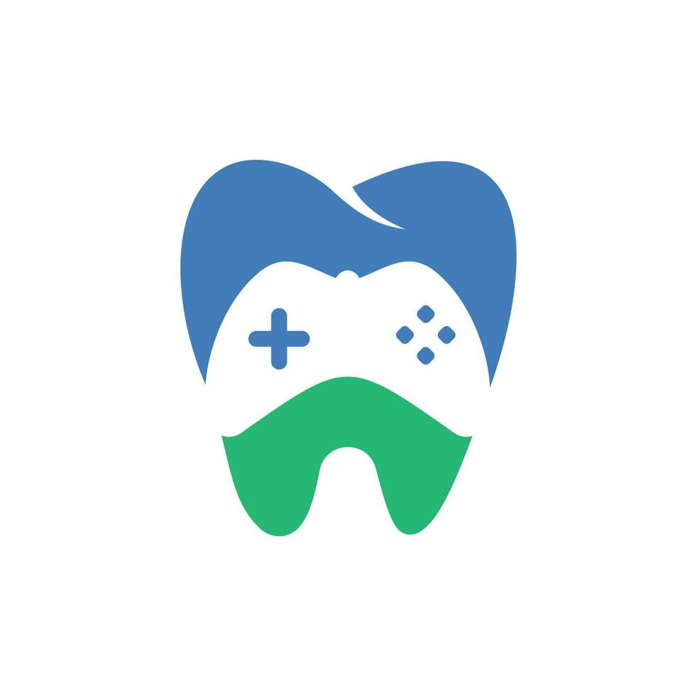 Dental Game Logo Icon Design. Tooth And Console vector logo design.