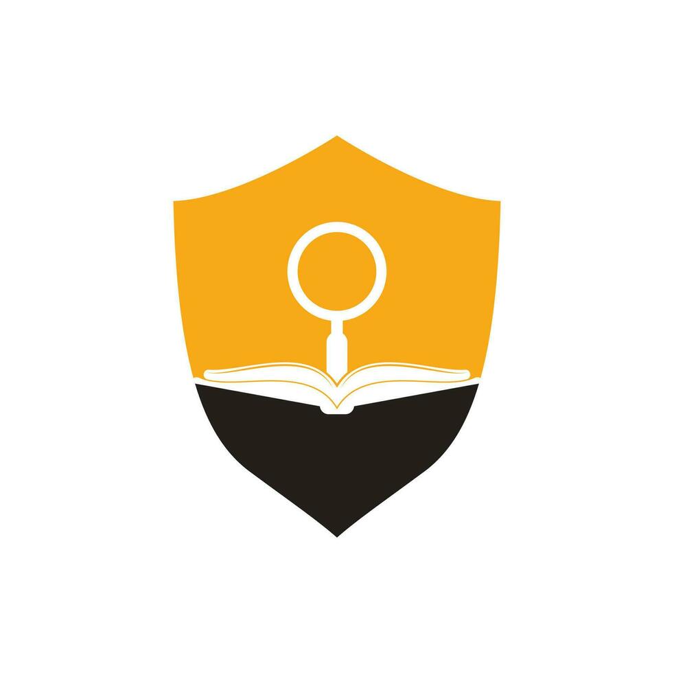 Book Search Logo Template Design Vector. Find book logo design template. Book icon with magnifying glass combination vector