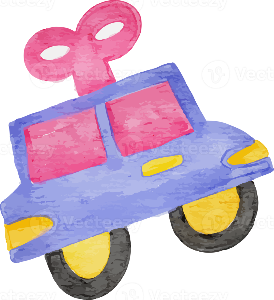 Toy Car Watercolor Clip Art png