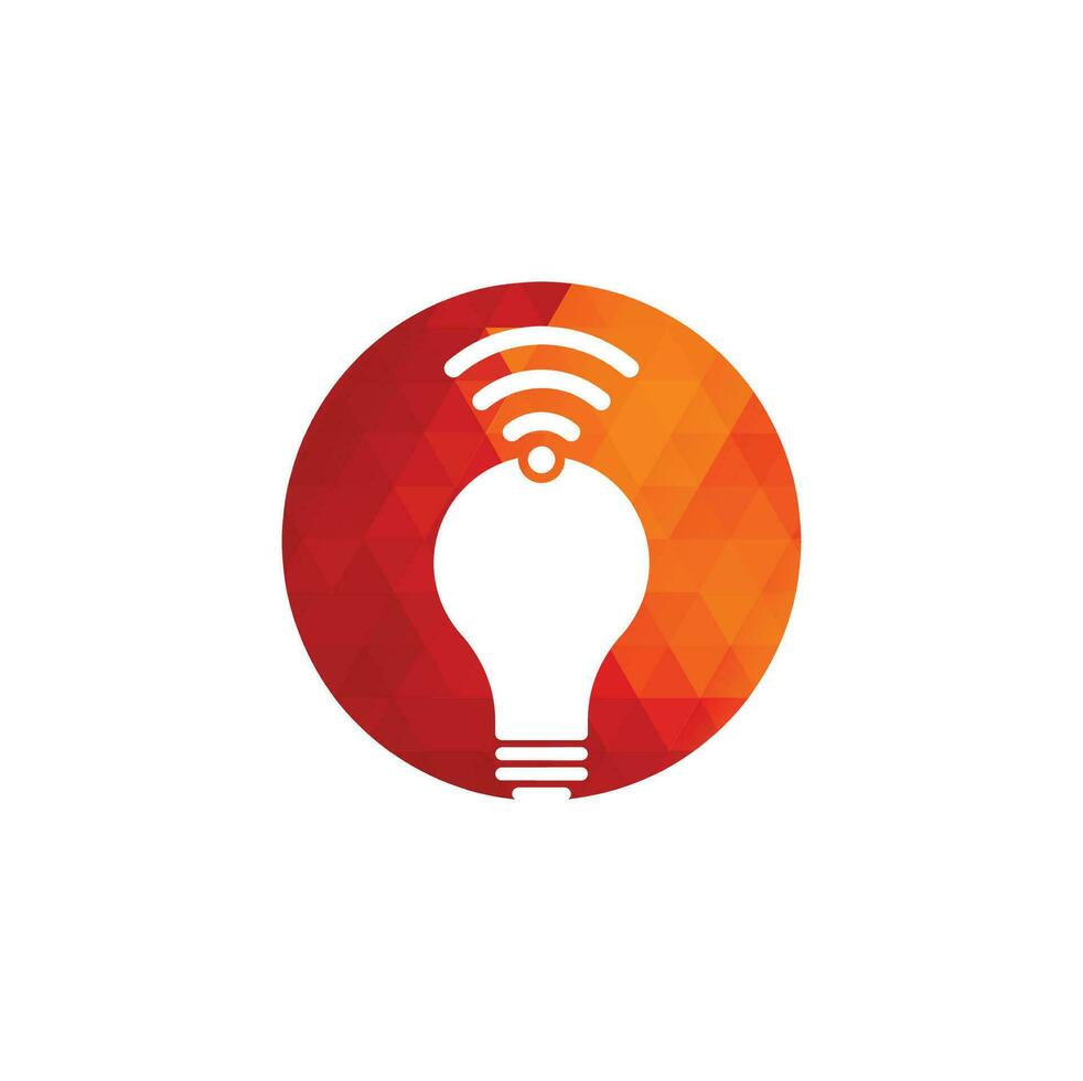 Wifi bulb logo vector design illustration. Lightbulb logo design combined with wifi symbol vector