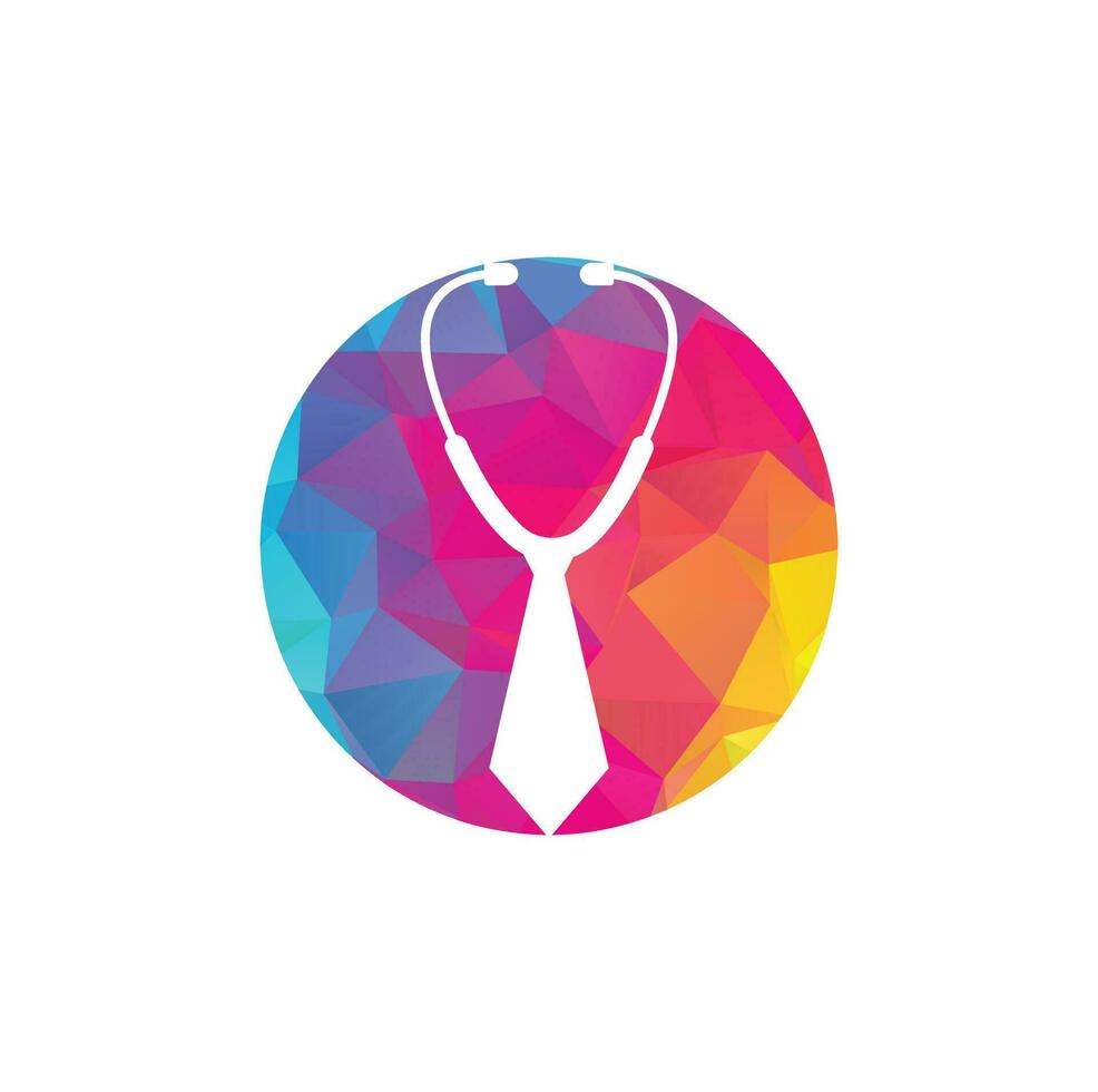 Medical job logo design template. Medical jobs logo inspiration with tie and stethoscope logo design. vector