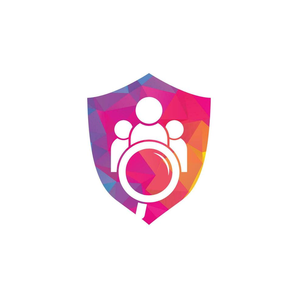 People finder logo. Magnifying glass logo. loupe and people logo design icon vector