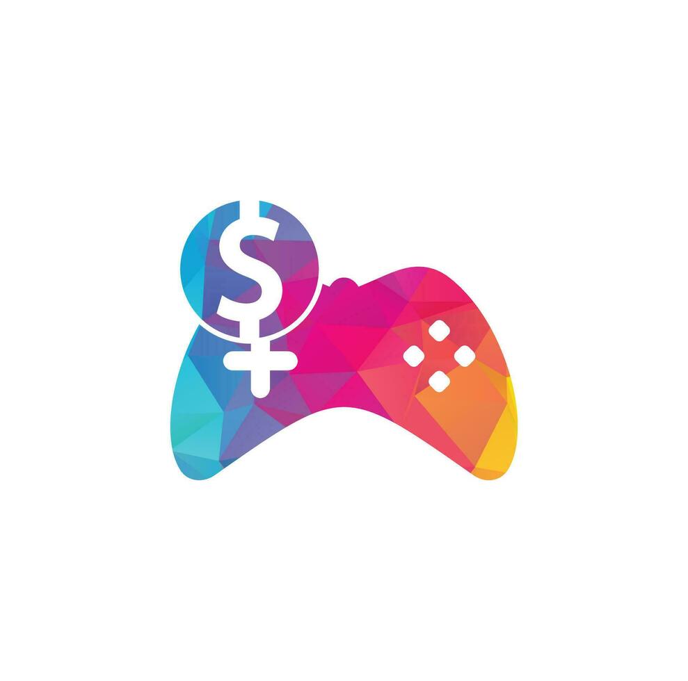 Money Game Logo. joystick money game online Creative logo design vector