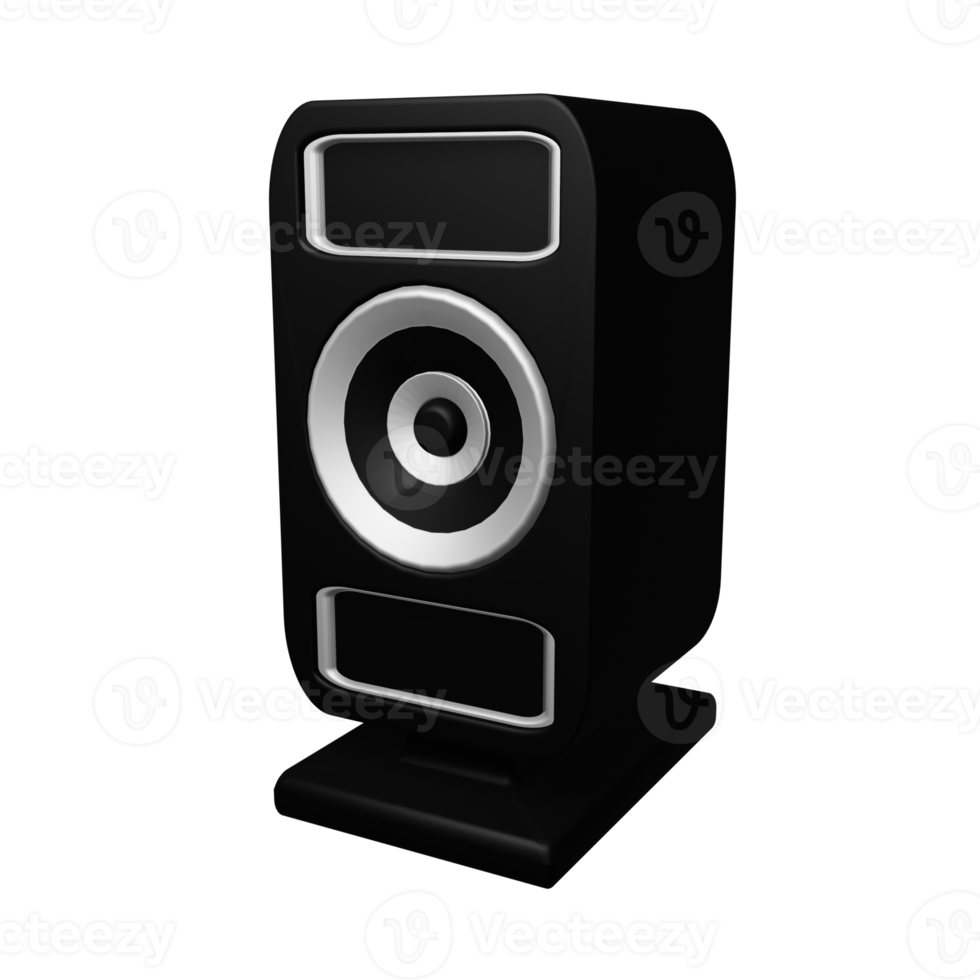 Speaker 3D Icon in Black, perfect for adding elements to your design png