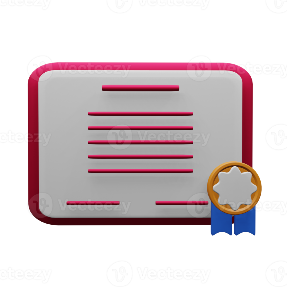 3D certificate icon, perfect for adding elements to your designs png