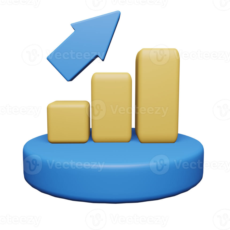 Yellow 3D Icon Chart, perfect to use as an additional element in your design use png