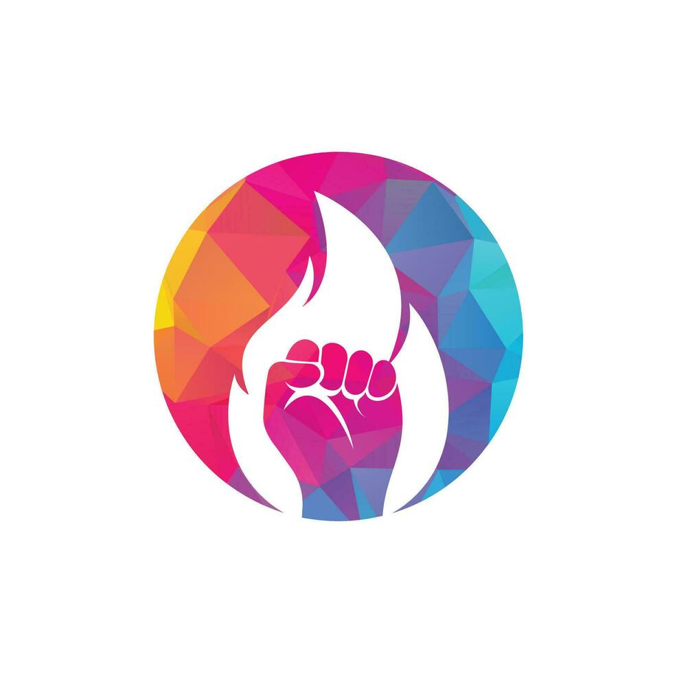 Fire Fist Logo Vector. Revolution Protest Flame Fist Symbol. Web Icon Logo Template Design Element. vector