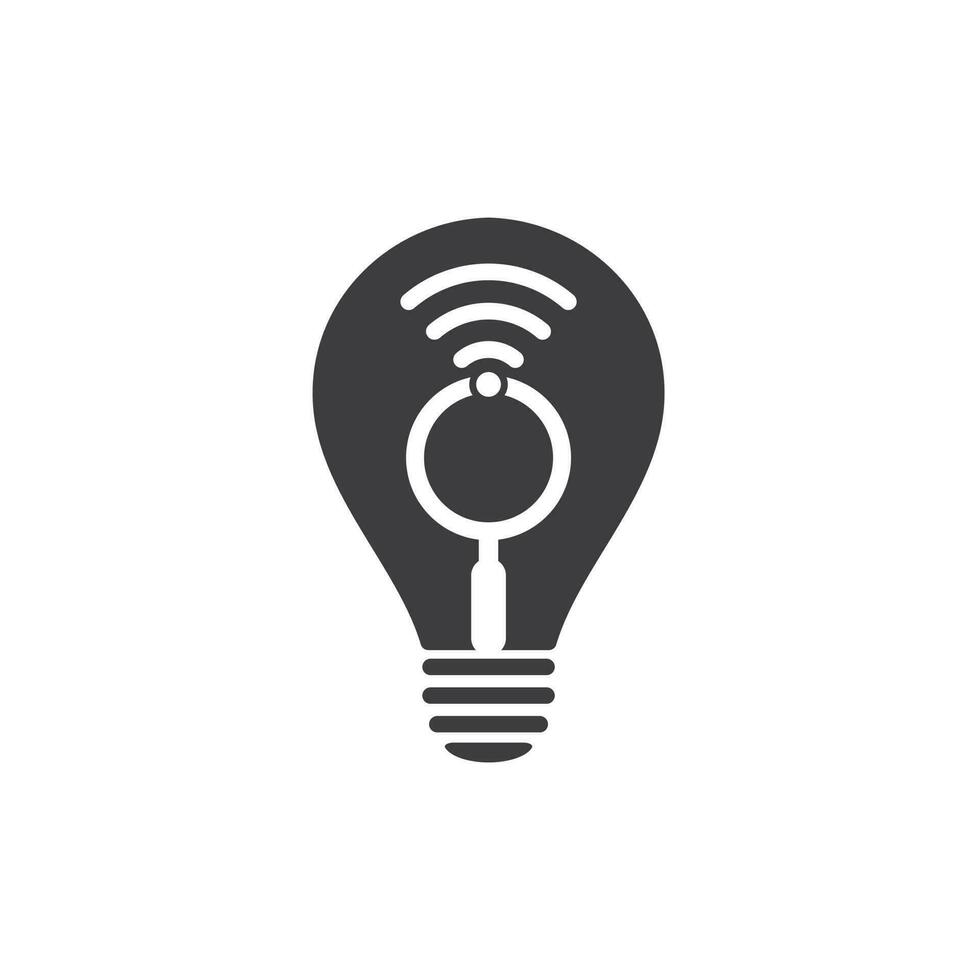 Search wifi bulb shape concept logo vector. Wifi finder vector logo template icon