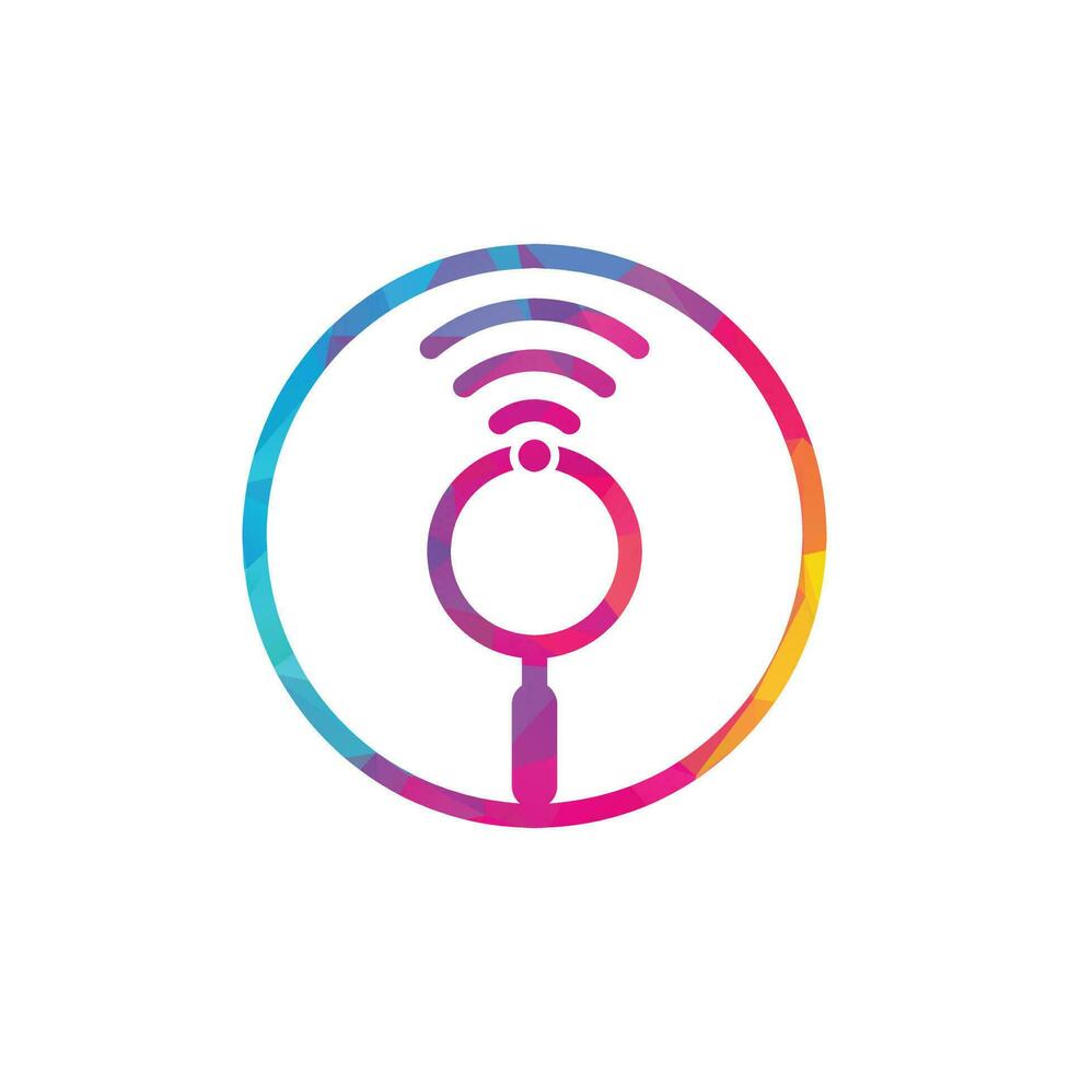 Search wifi signal logo vector. Wifi finder vector logo template icon.