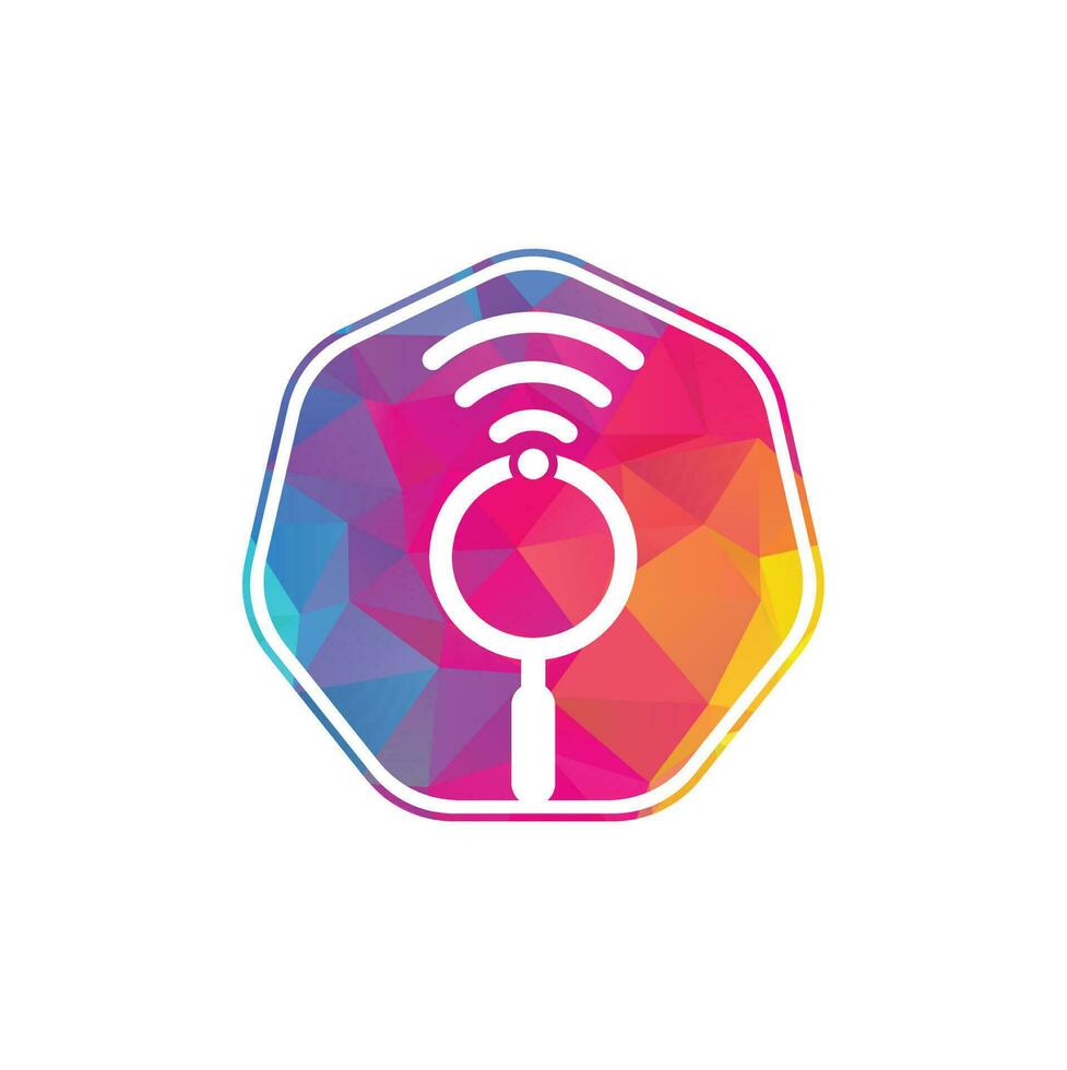 Search wifi signal logo vector. Wifi finder vector logo template icon.