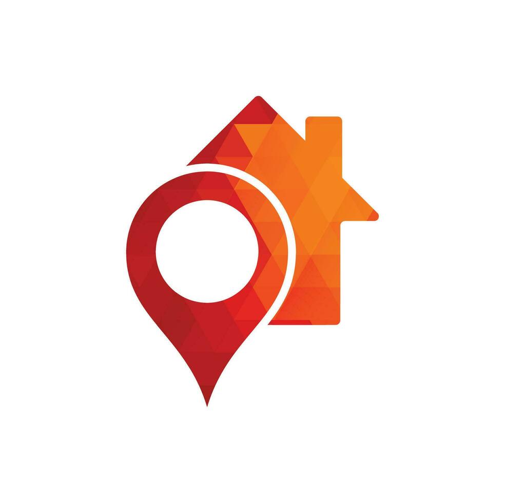 vector de logotipo de punto de casa. icono de alfiler con combinación de inicio. concepto de símbolo de ubicación de punto de mapa gps creativo.