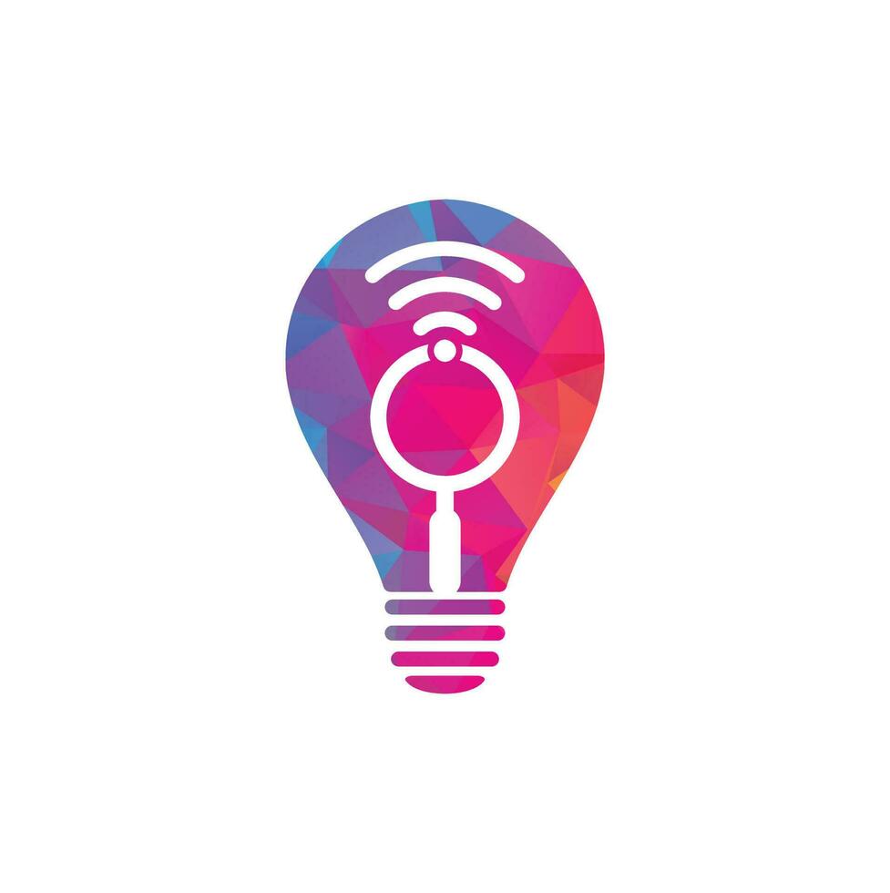 Search wifi bulb shape concept logo vector. Wifi finder vector logo template icon