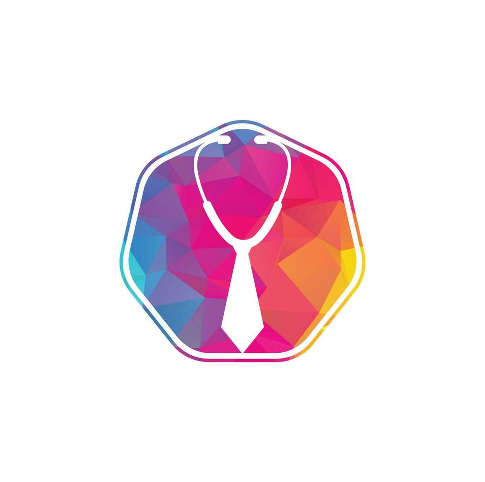 Medical job logo design template. Medical jobs logo inspiration with tie and stethoscope logo design. vector