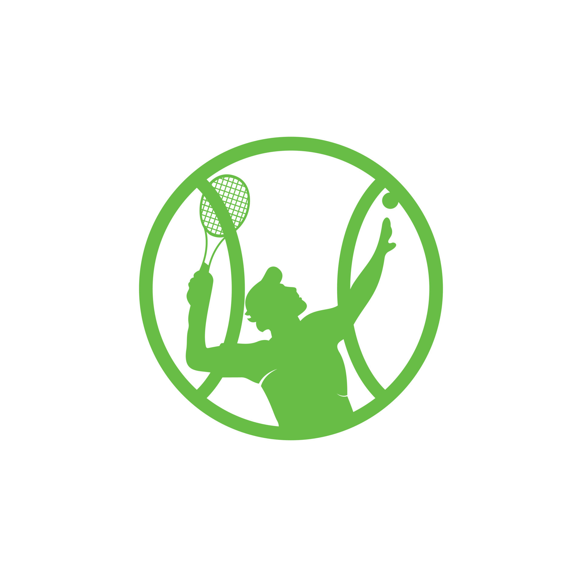 Tennis and tennis player hits the ball with a tennis racket, logo