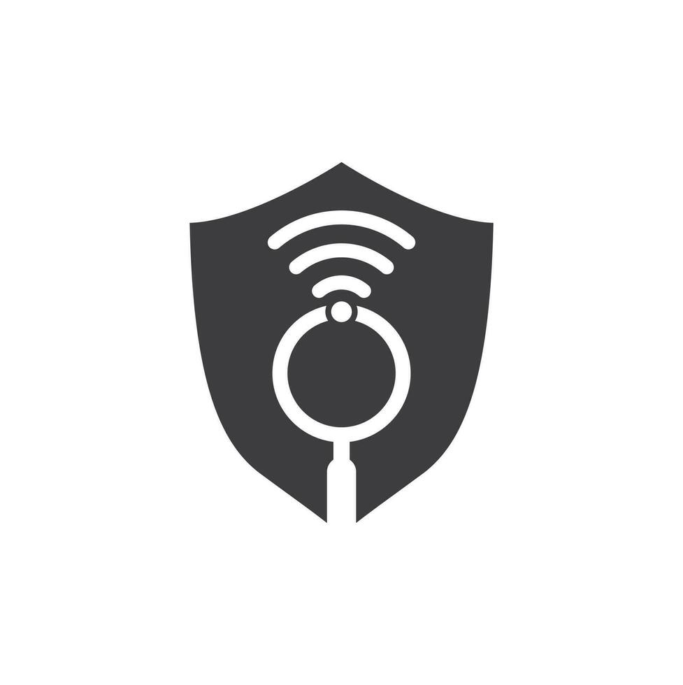 Search wifi signal logo vector. Wifi finder vector logo template icon.