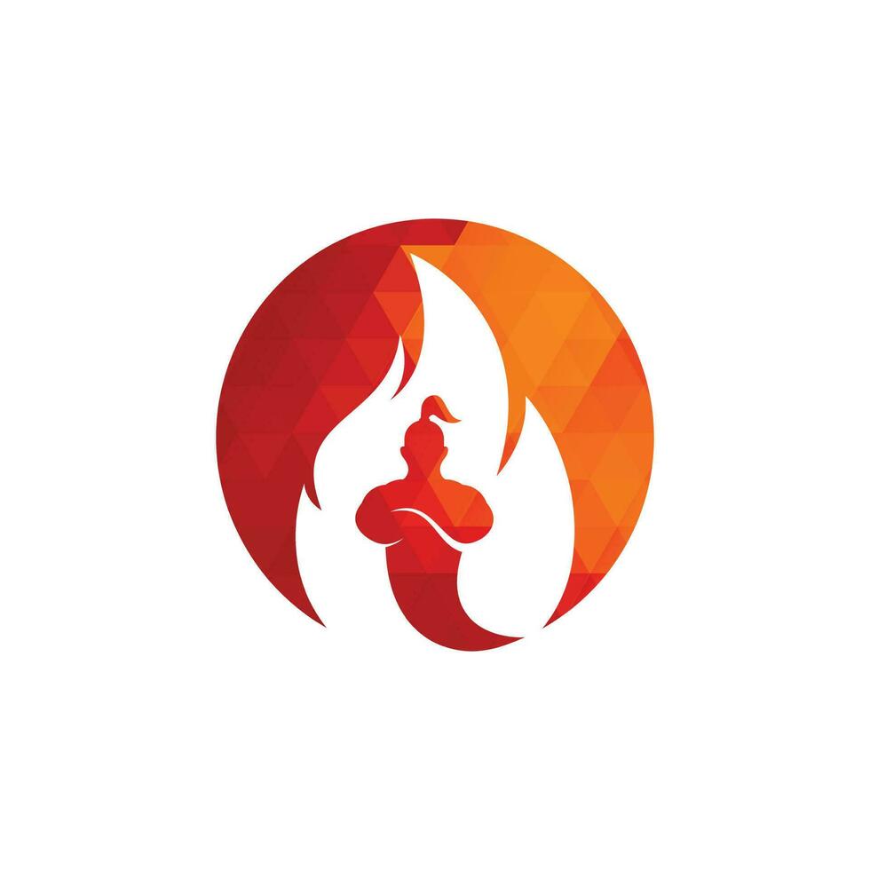 plantilla de diseño del logotipo del genio del fuego. vector