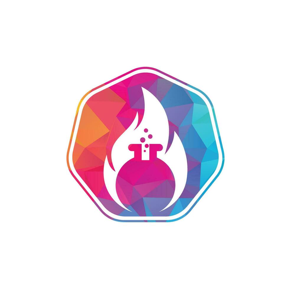 Fire Lab logo design template. Lab and fire logo combination. vector