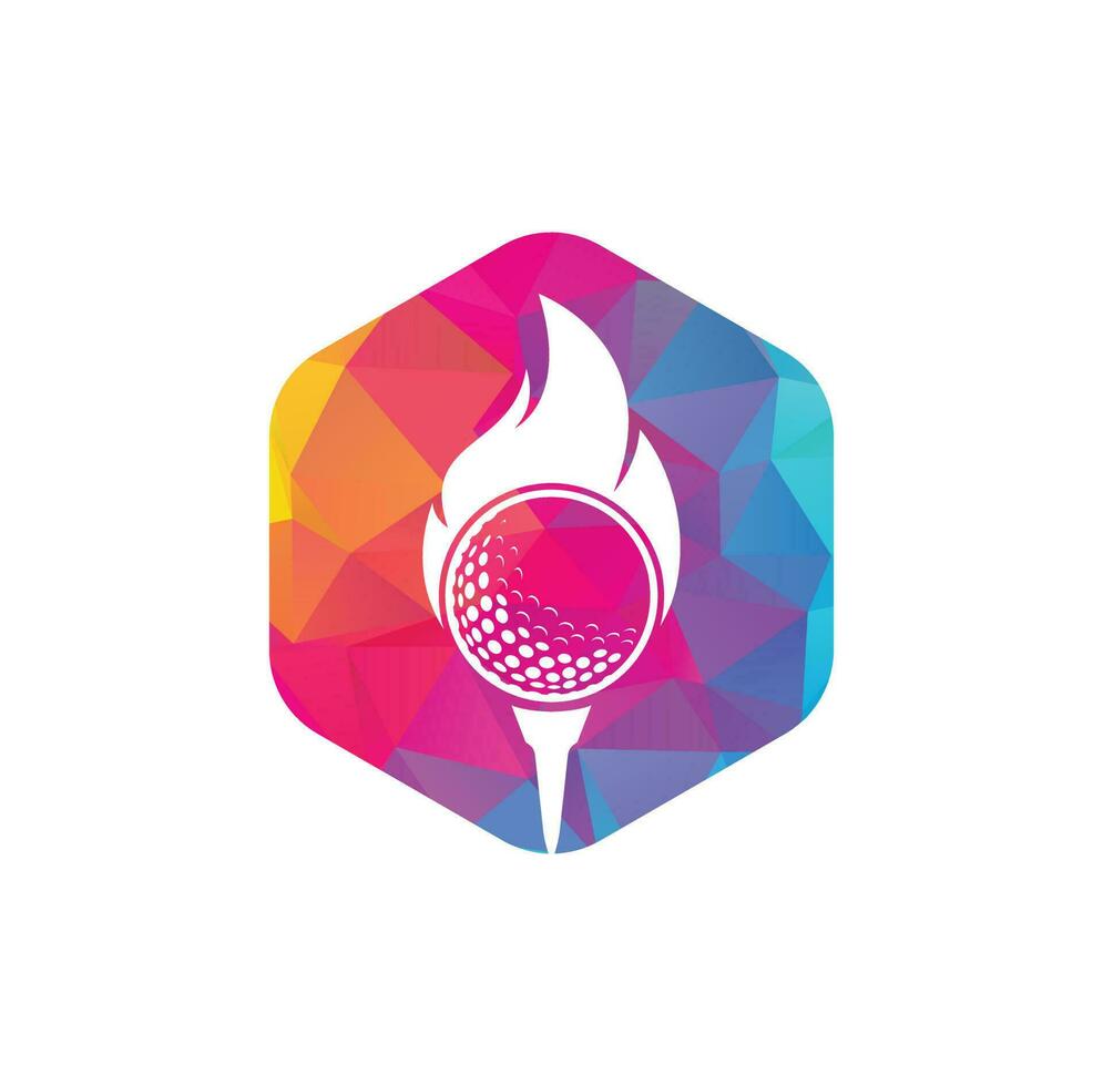 Golf Fire Logo Template Design Vector. Fire and golf ball logo design icon. vector