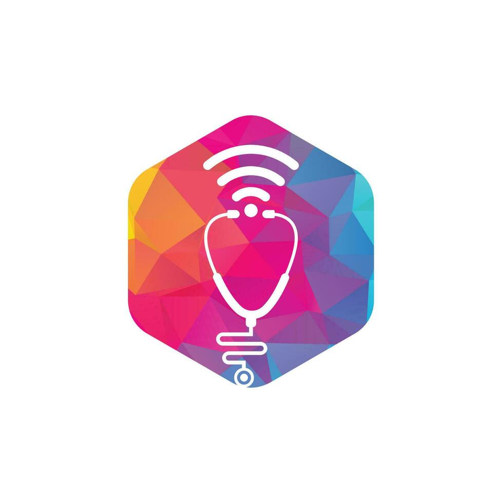 Stethoscope Wifi Medical Logo Icon Design. Stethoscope with wifi signals icon. vector