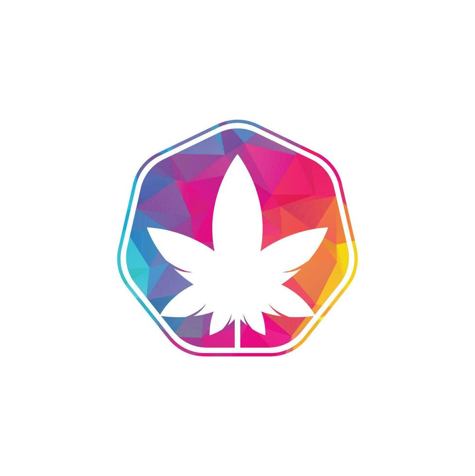 diseño de logotipo de cannabis. icono de vector de logotipo de naturaleza de hoja de cannabis