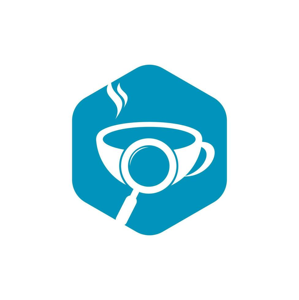 Search Coffee logo template design vector. Coffee magnifying glass logo template Vector. vector