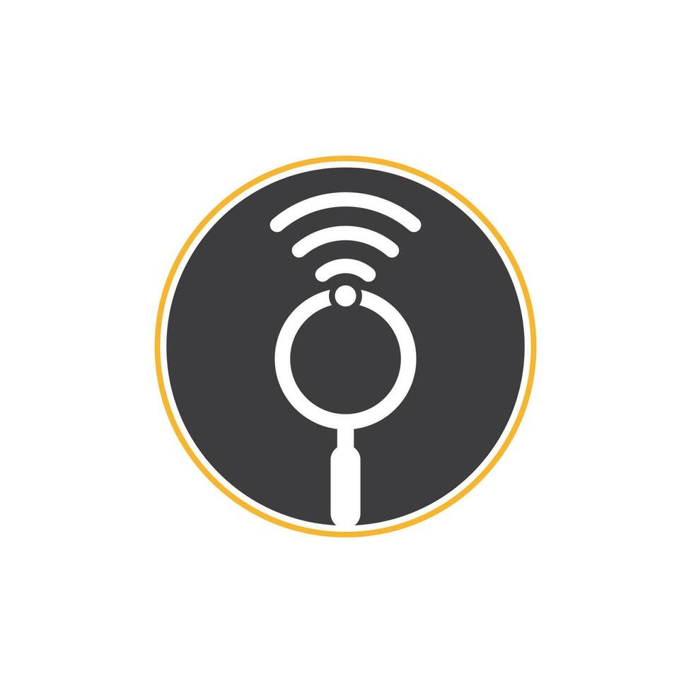 Search wifi signal logo vector. Wifi finder vector logo template icon.