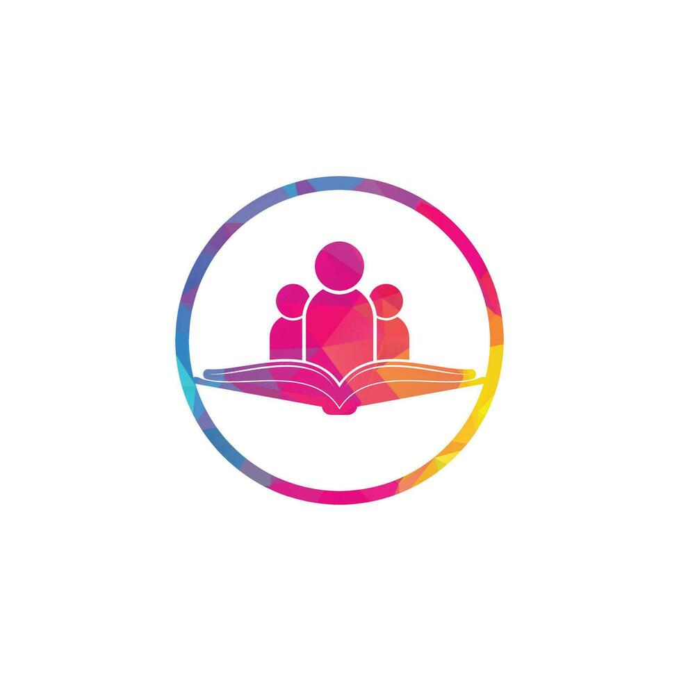 concepto de logotipo de libro y personas. logotipo de educación, personas e icono de libro. vector