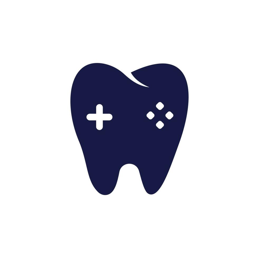 Dental Game Logo Icon Design. Tooth And Console vector logo design.