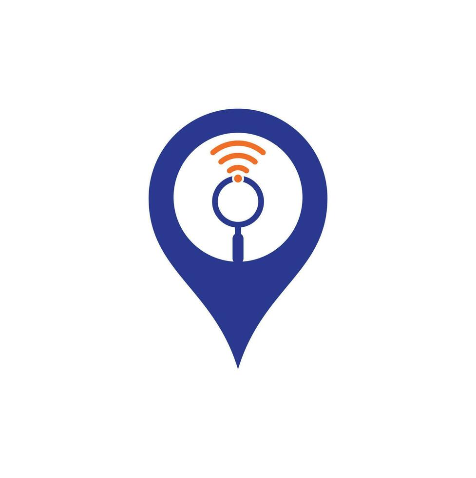 Search wifi gps shape concept logo vector. Wifi finder vector logo template icon