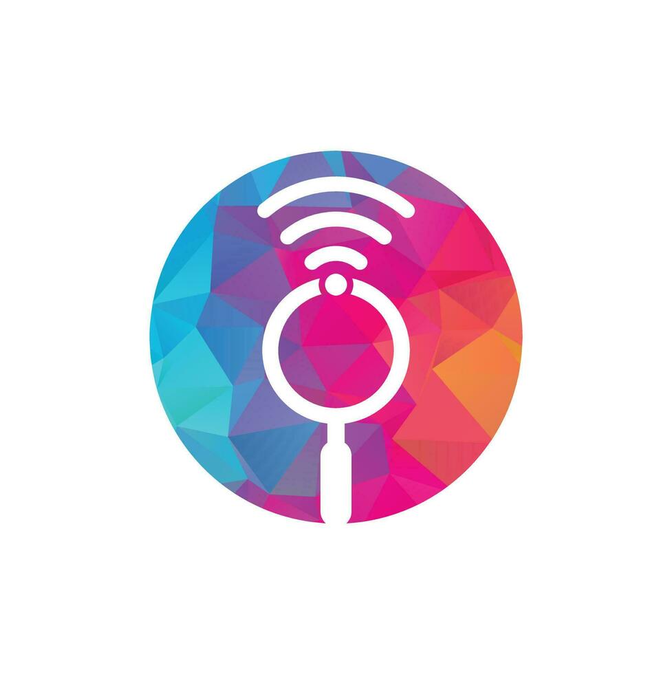 Search wifi signal logo vector. Wifi finder vector logo template icon.