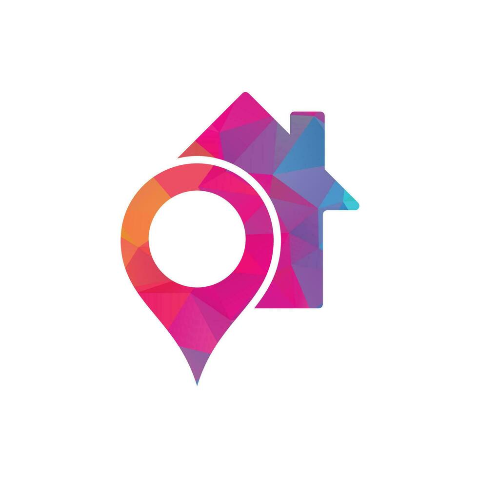 vector de logotipo de punto de casa. icono de alfiler con combinación de inicio. concepto de símbolo de ubicación de punto de mapa gps creativo.