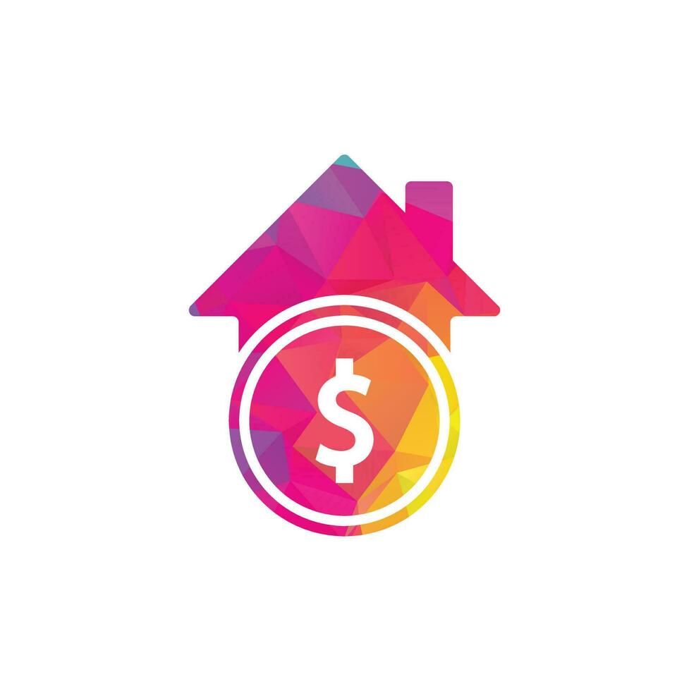 Home Pay Logo Template Design Vector. Coin and real estate logo combination. Money and house symbol or icon vector