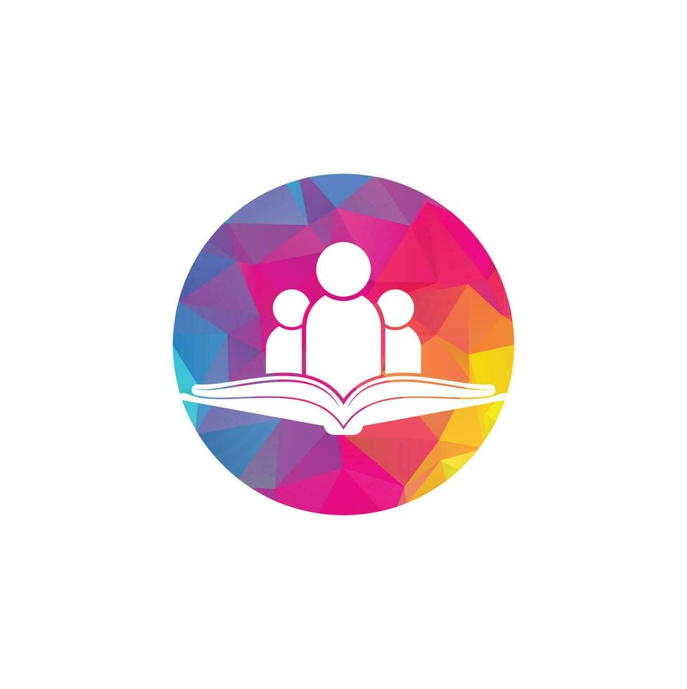 Book and people logo concept. Education logo, people and book icon. vector