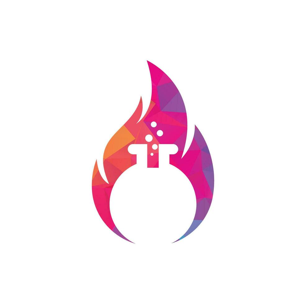 Fire Lab logo design template. Lab and fire logo combination. vector