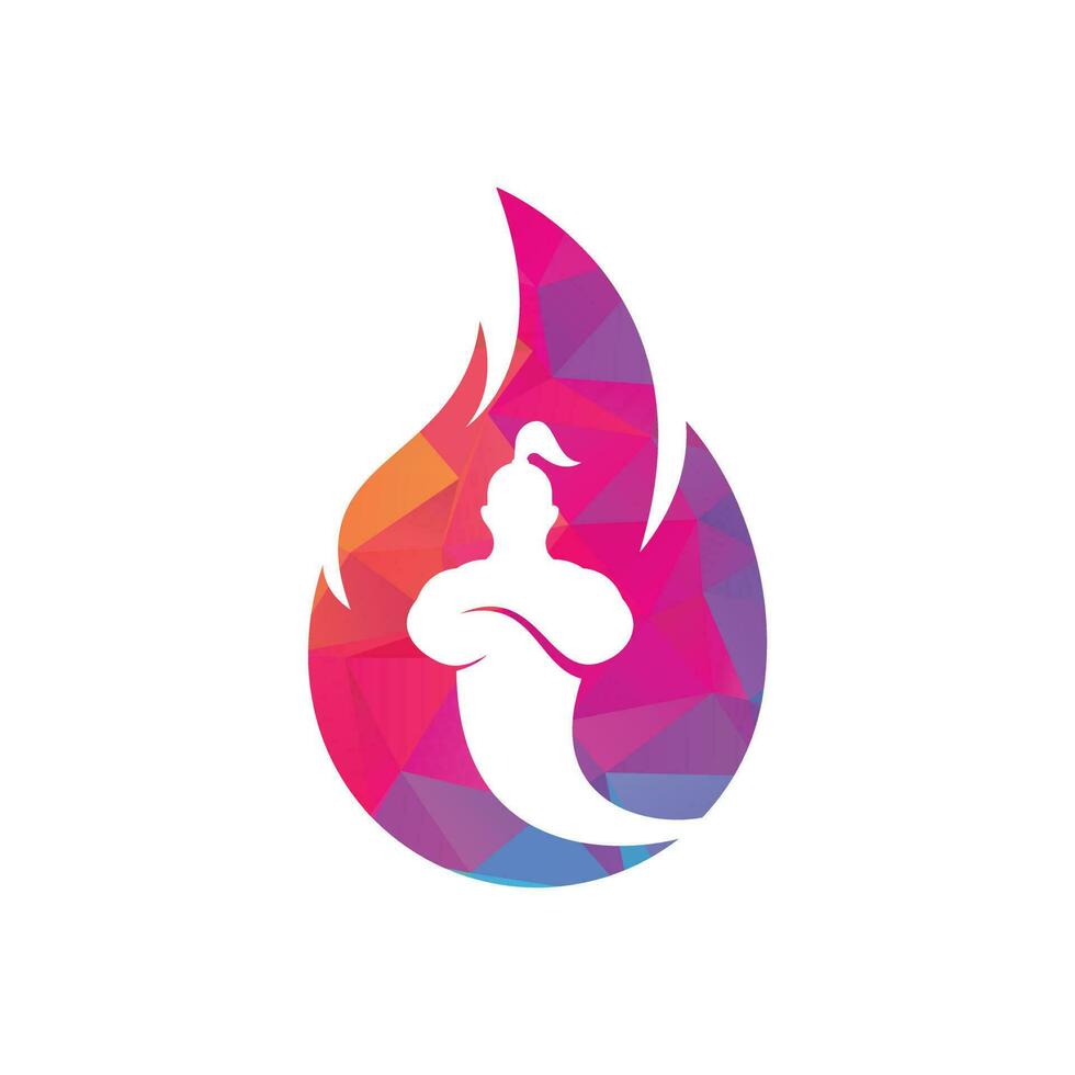 plantilla de diseño del logotipo del genio del fuego. vector