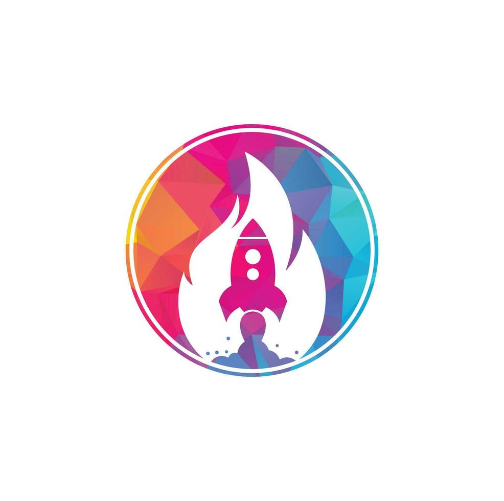 Rocket fire logo design. Fire and rocket logo combination. Flame and airplane symbol or icon. vector