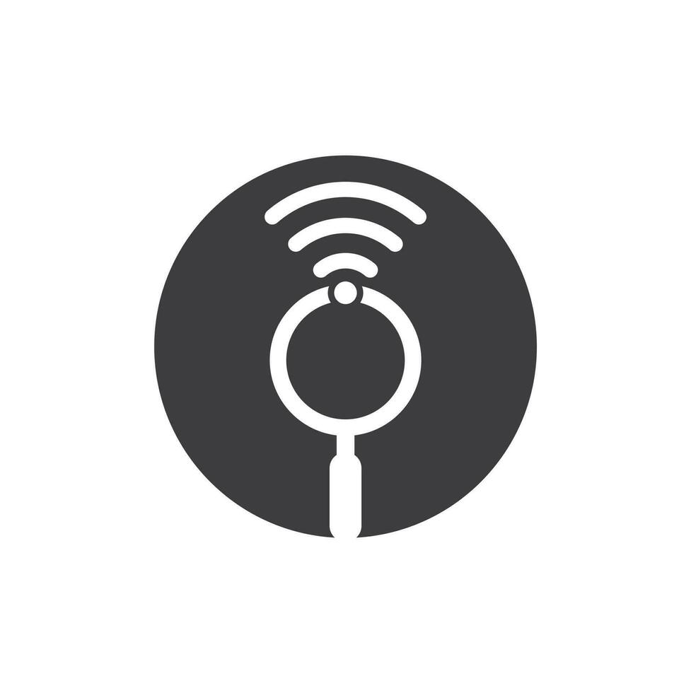 Search wifi signal logo vector. Wifi finder vector logo template icon.