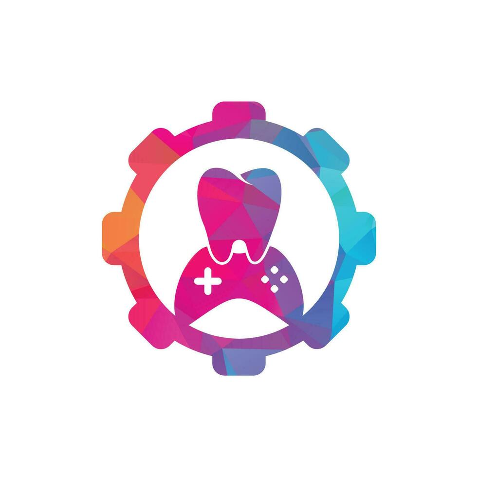 Dental Game gear shape concept Logo Icon Design. Tooth And Console vector logo design.
