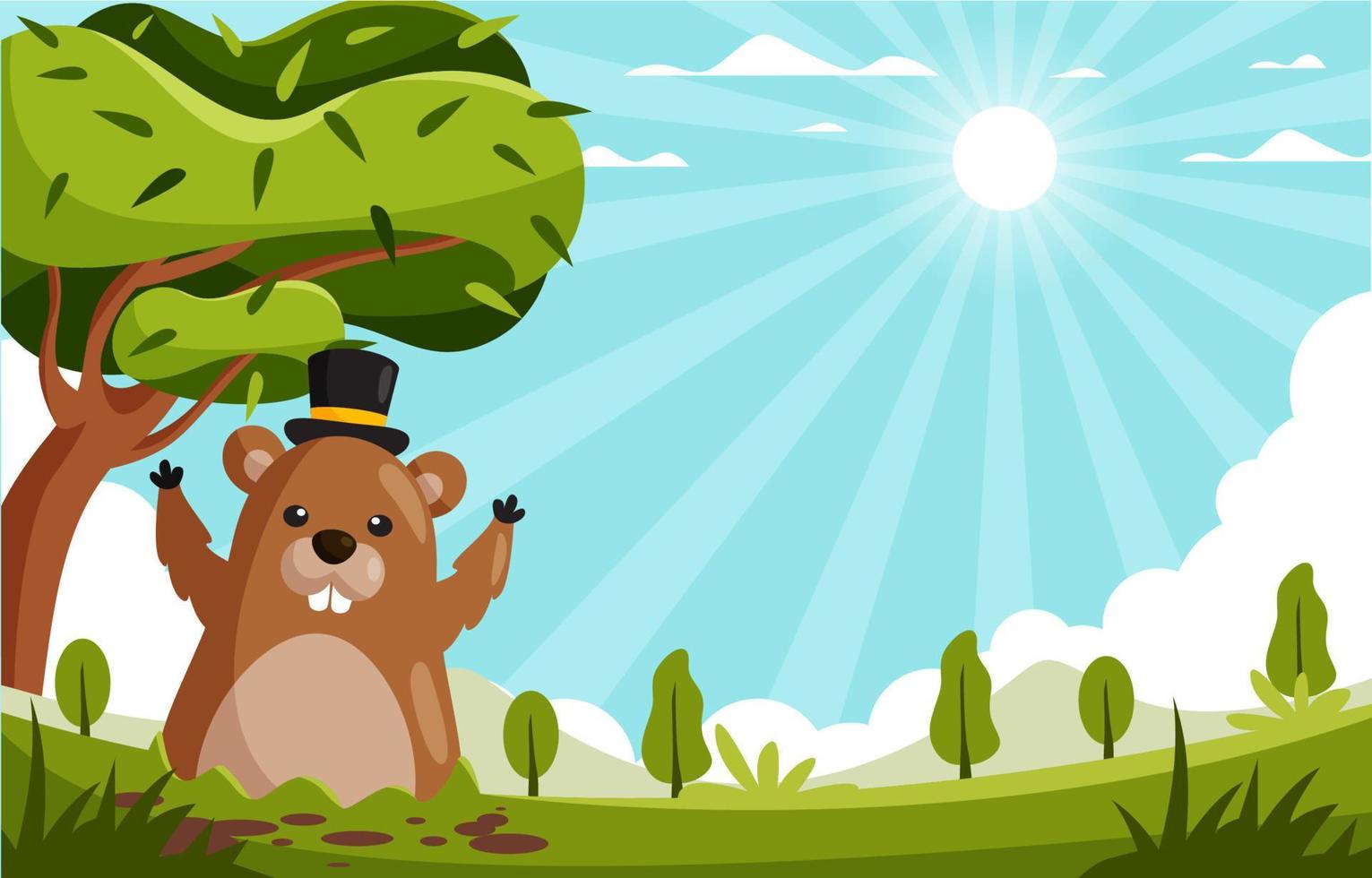 Happy Groundhog Background vector