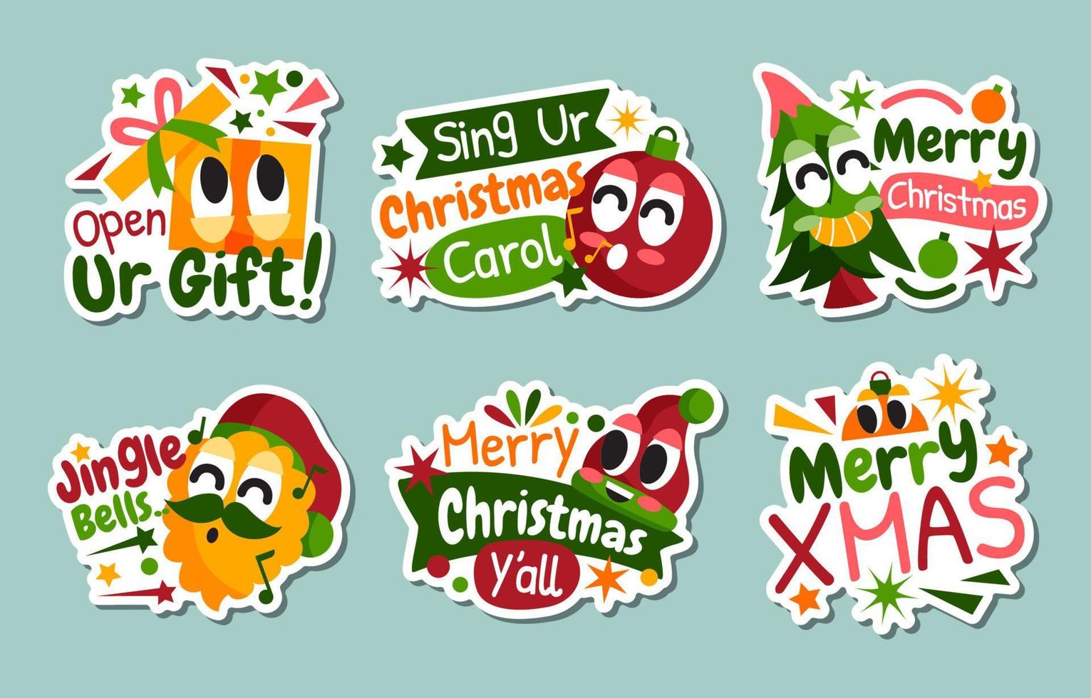 Christmas Greeting Party Sticker vector