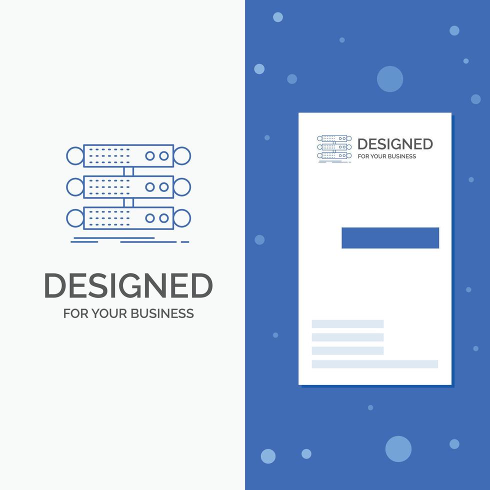 Business Logo for server. structure. rack. database. data. Vertical Blue Business .Visiting Card template vector