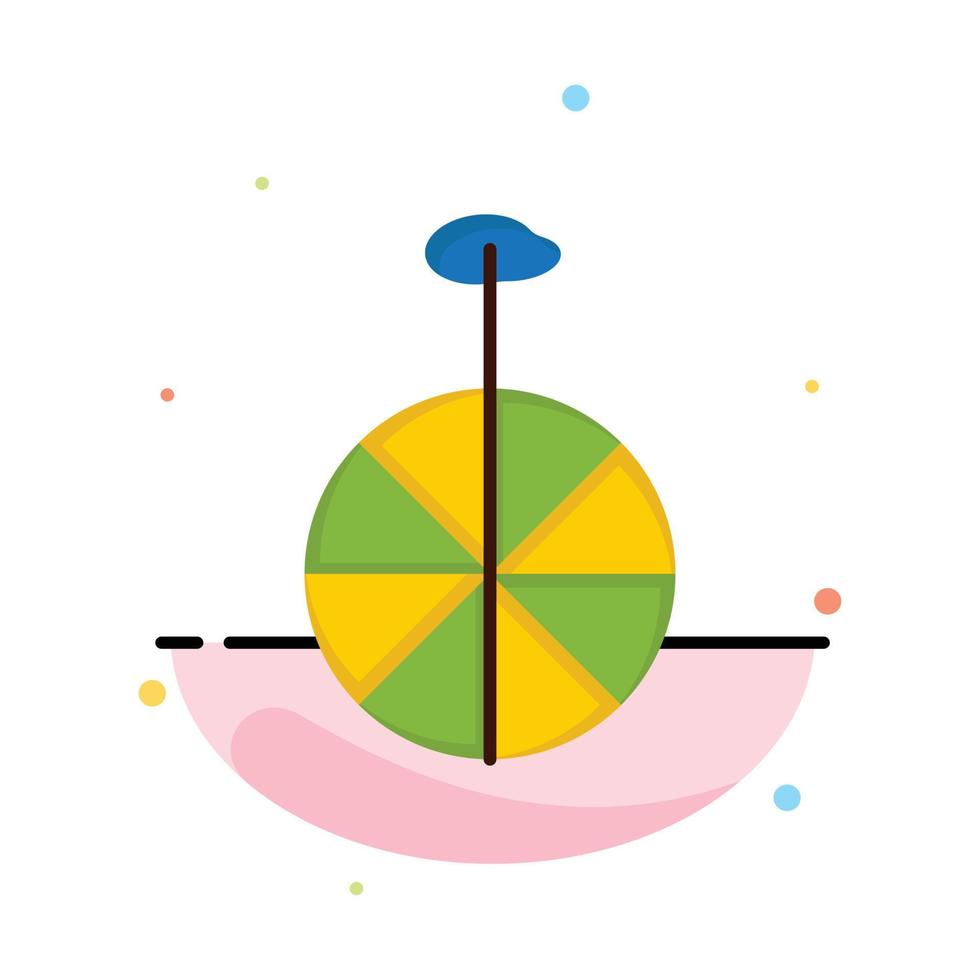 Wheel Cycle Circus Abstract Flat Color Icon Template vector